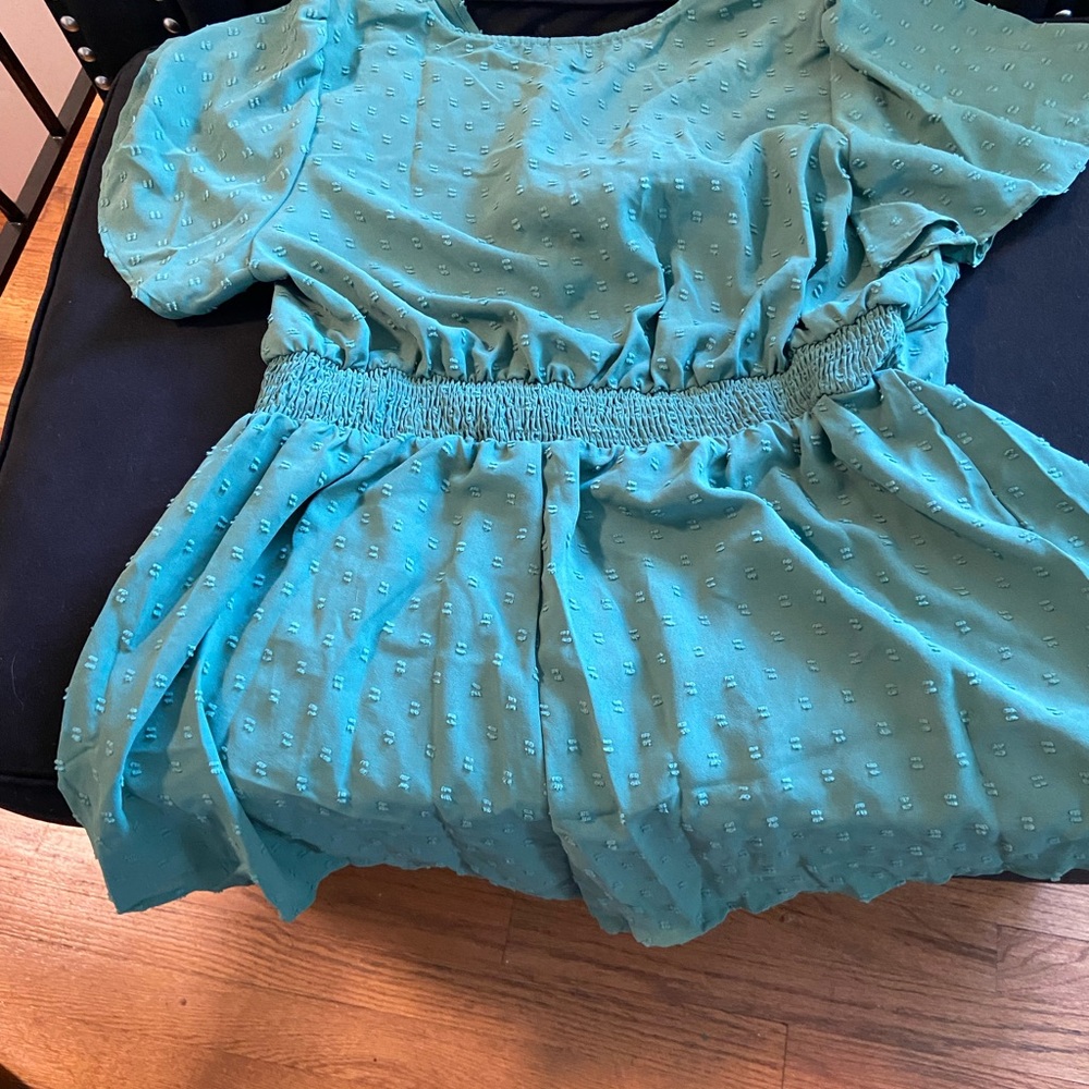 Teal Textured one piece short set